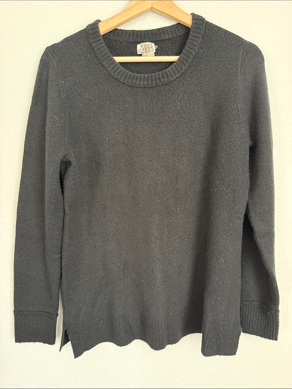 Classic Black Crewneck Sweater - Women's Crew & Scoop Neck